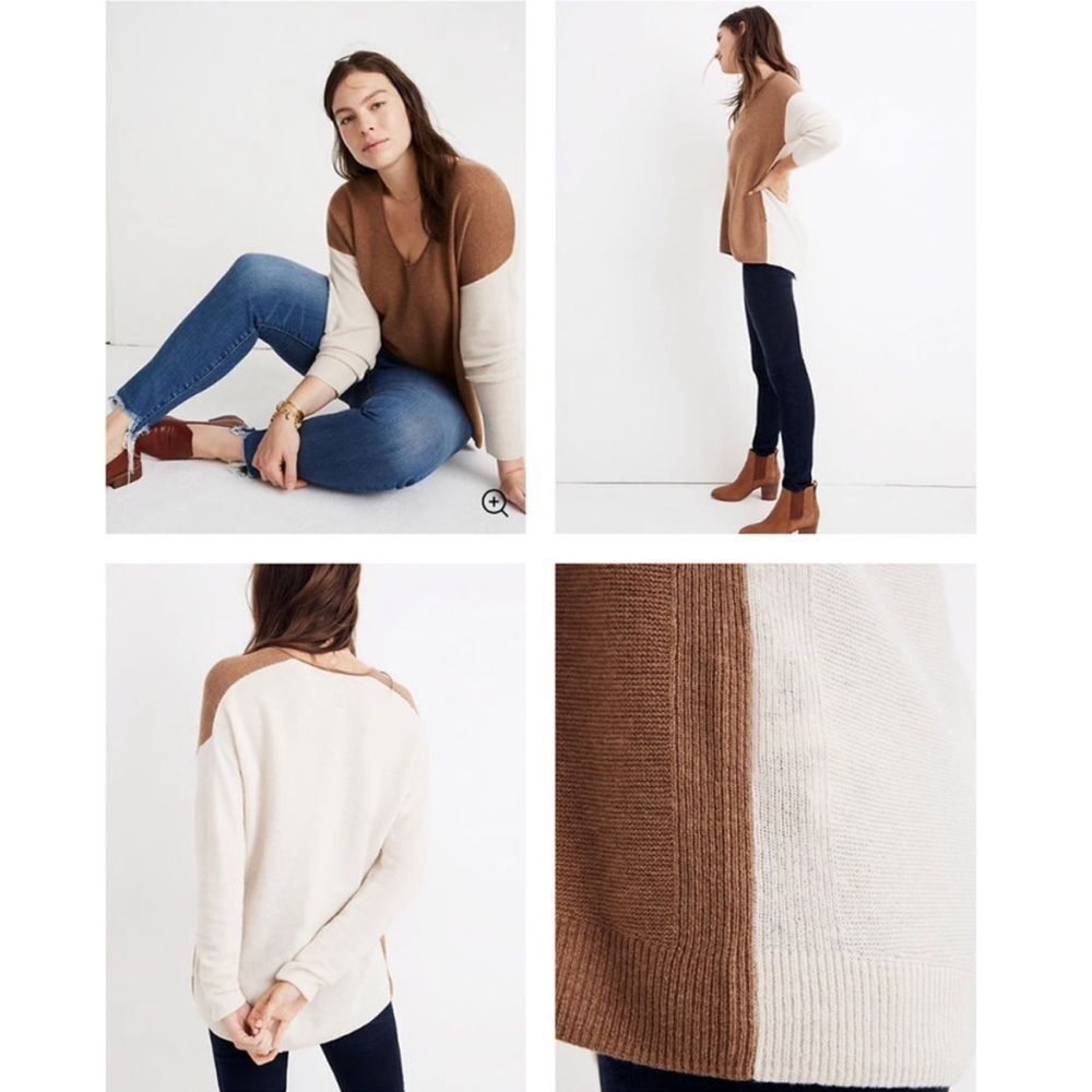 Madewell Kimball Pullover Sweater In Colorblock Sz Small